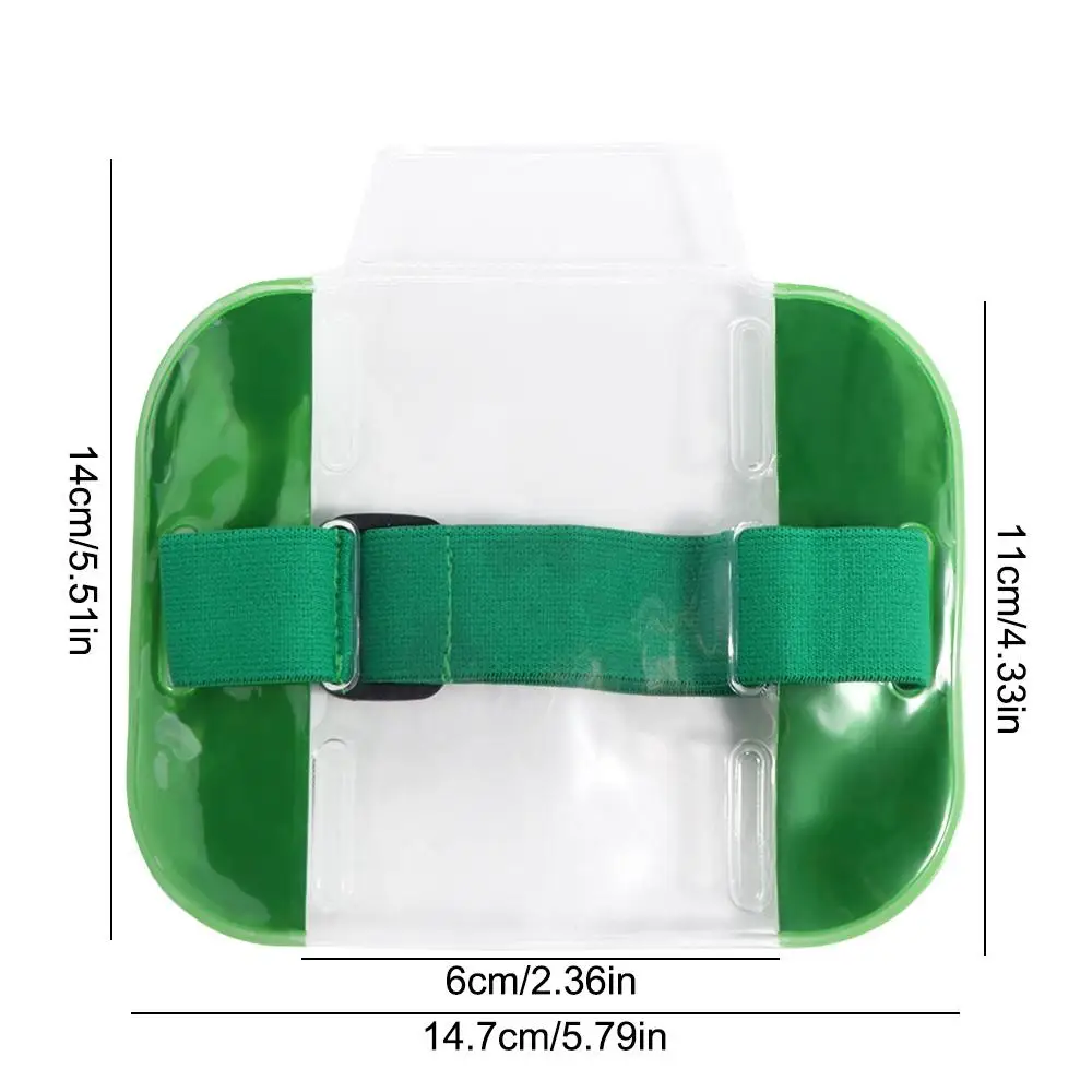 Adjustable Elastic Arm Band ID Badge Holder PVC Plastic Card Holder Photo Armband For Men Women