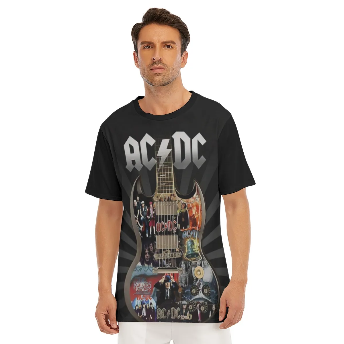 

Guitar Music Casual Sports T-Shirt Summer Men's Short Sleeve Hip Hop Trend Top Oversized Loose Print Quick Drying Clothing