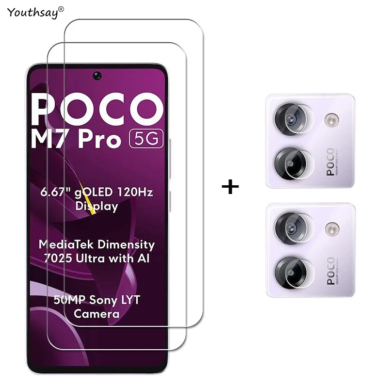 6-in-1 Tempered Glass Screen Protector and Camera Lens Film for Enhanced Phone Protection