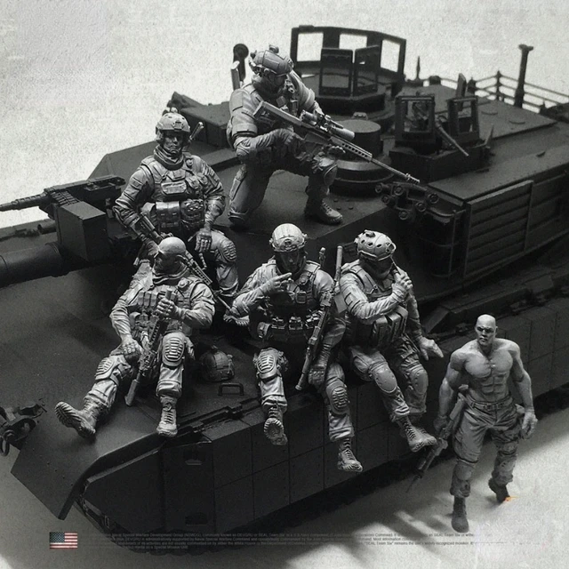 1/35 Vehicle-mounted U.S. Navy SEAL Team Six Special Forces Resin 6 Soldiers Without Car Unassembled and Unpainted Model Kit 3