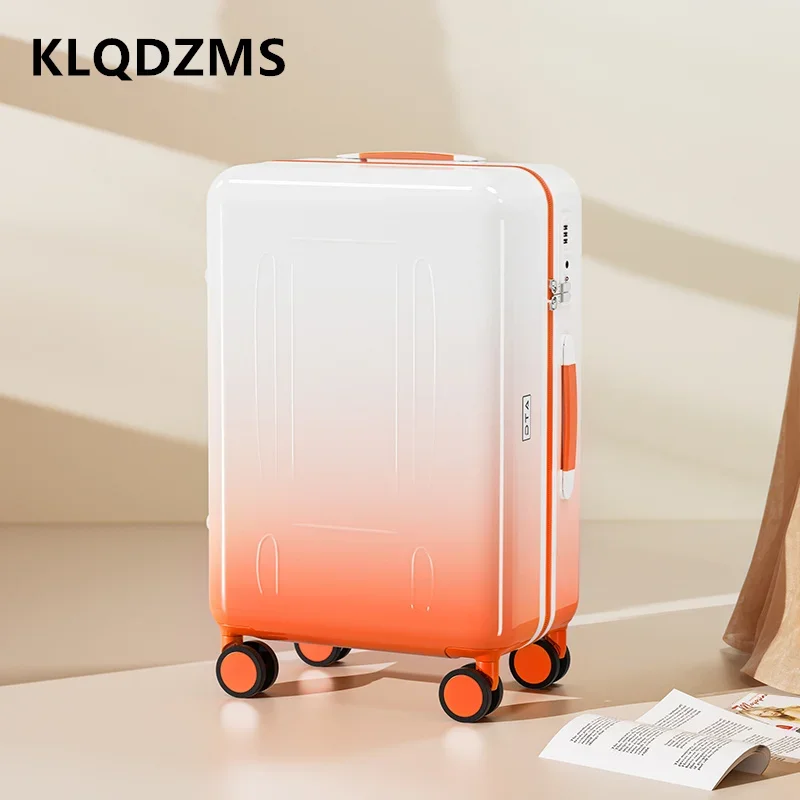 KLQDZMS ABS+PC Suitcase 20 Inch Boarding Case 24" Cart Case Cart Style Travel Bag USB Charging Port Carry-on Travel Luggage