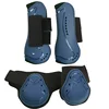 Horse Protection Leg Guard Boots Front Hind Leg Boots Adjustable PU Shell Wrap Protective Boots Horse Fly Leg Guards Set 3