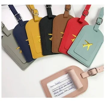 Etichetta per indirizzo valigia Custodia per imbarco per bagagli Etichetta per bagagli da lavoro in pelle stampata Etichetta Nome ID Indirizzo Clip Accessori da viaggio