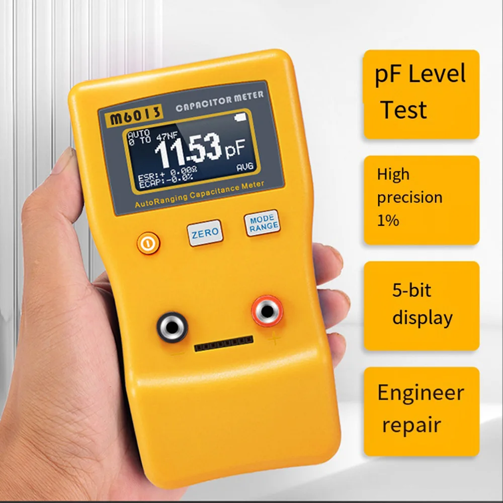 

Capacitance Meter Dedicated Intelligent Fully Automatic Range High-Precision 1% Small Digital Capacitor Tester M6013