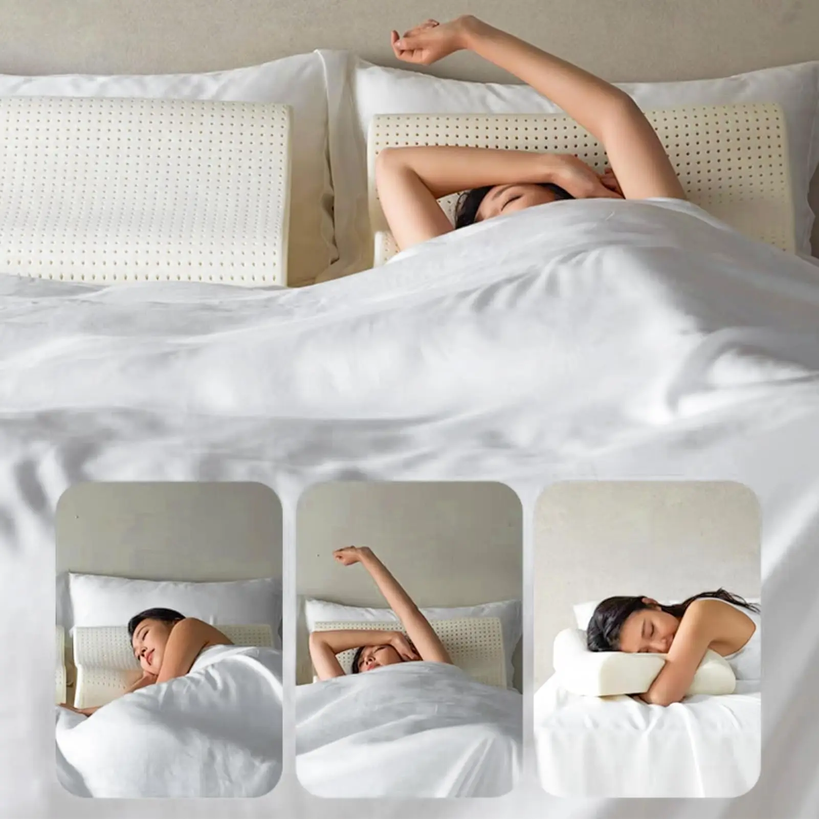 Thailand Latex Pillow Cervical Orthopedic Neck Pillow Help Sleep And Protect The Pillow Neck SPA Massage Pillow For Sleeping 6