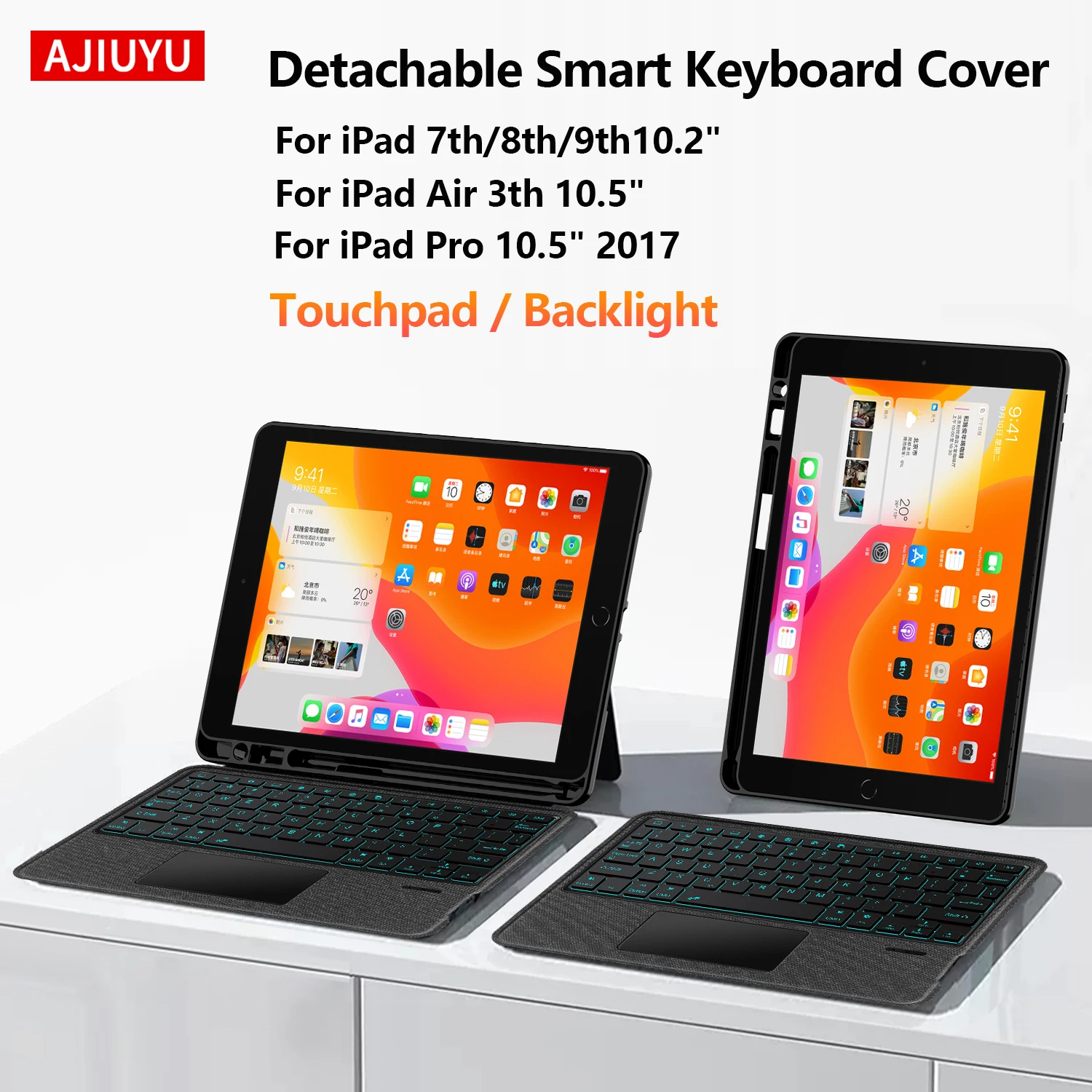 Enhanced Wireless Backlit Keyboard Case with TouchPad and Detachable Cover
