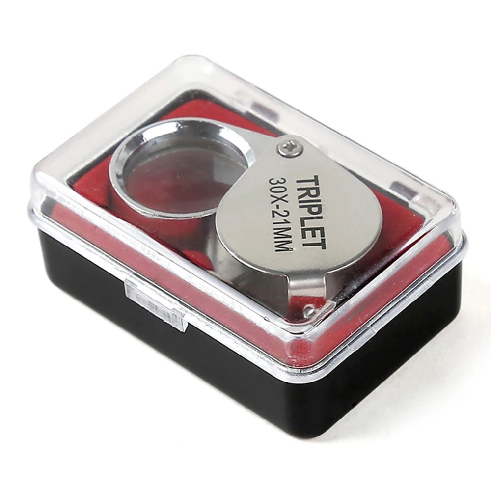 Jewelry Magnifying Glass Metal Folding Loupe Glass Lens Magnifying Triplet Jewelry Diamond