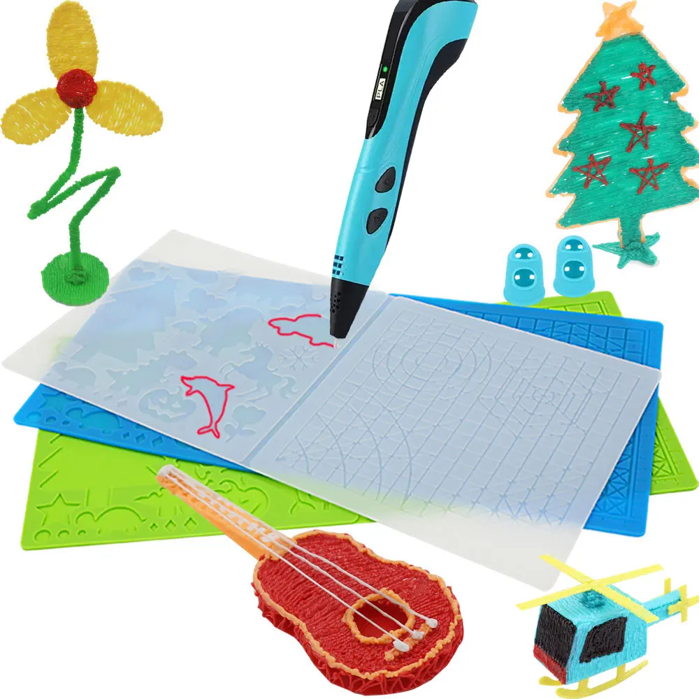 Children's 3D Printing Pen Silicone Design Pad Creative Drawing Silicone Adhesive Template Drawing Tool Reusable with Finger Cot