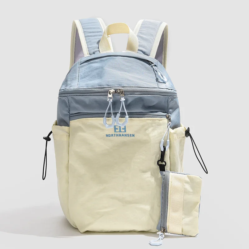 Large Capacity Short Trip Bag New Style Women's Commuter Backpack Fashion Color Block Lady's Double Shoulder Bag