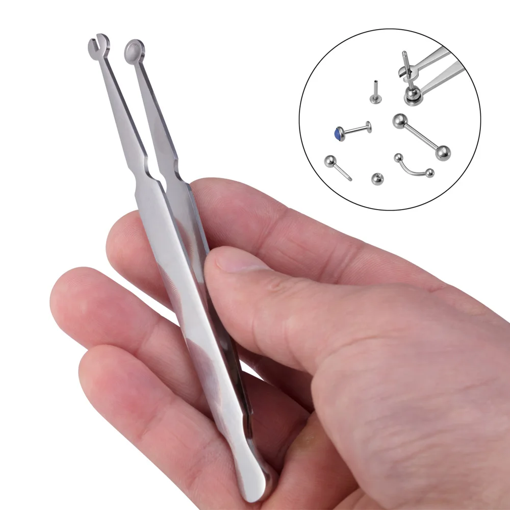 1pc Grasp Clamp Tweezers For Tongue Rings Labret Cartilage Earrings
