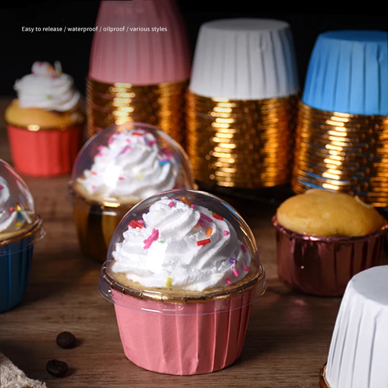 100Pcs Aluminum Foil Cupcake Baking Cups