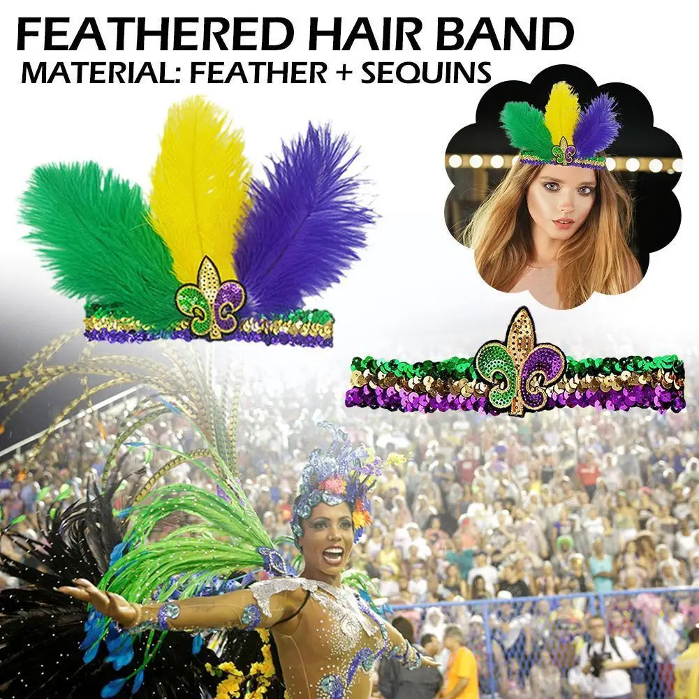 

Fashion Accessories Hair Band Brazil Peacock Feather Headdress Hair Headpieces Headband For Adults And Kids Halloween Carni F1A4