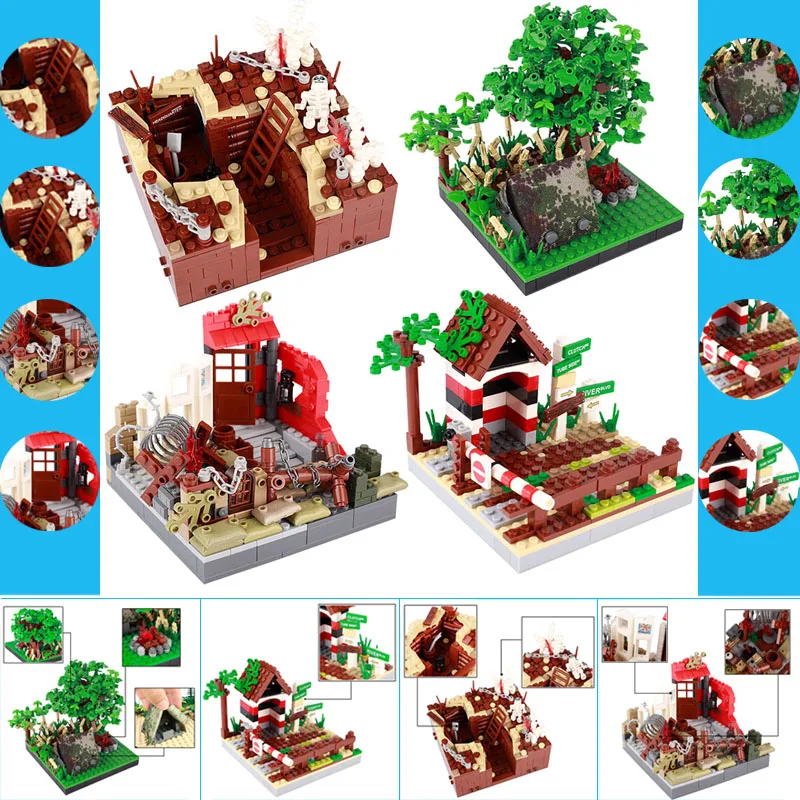 

Конструктор MOC WW2, руины немецкого тренча, военная крепость, поле боя, солдаты, фигурки, оружие, части, кирпичи, игрушка для мальчика, подарок