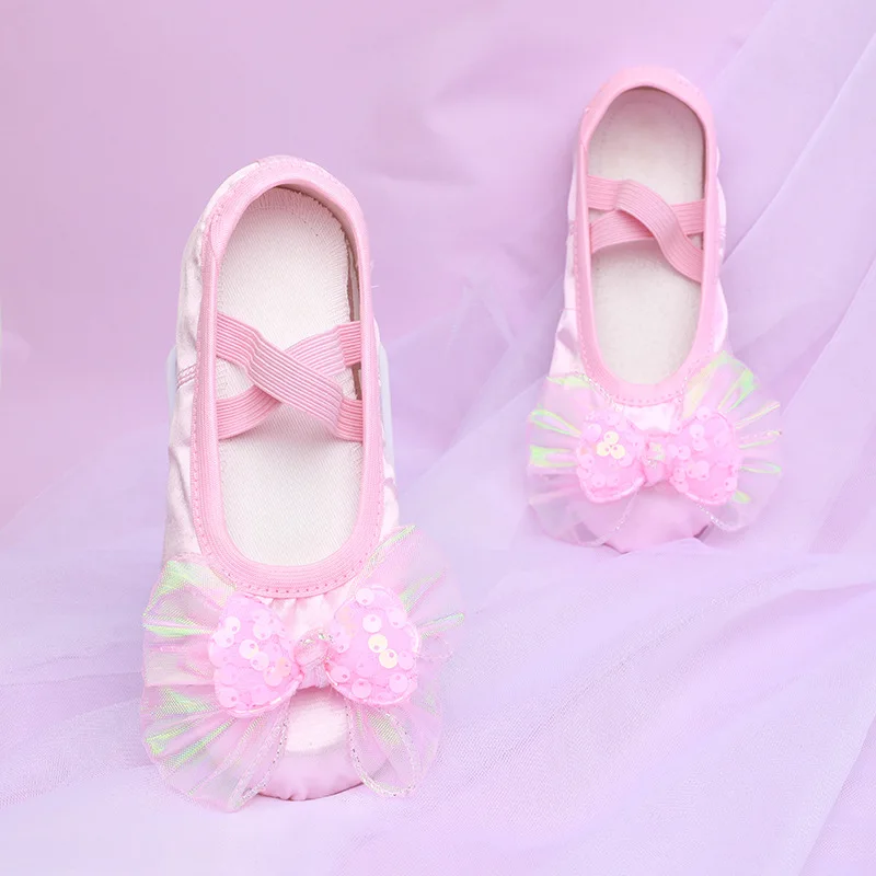 Zapatillas De Ballet Para Niñas, Lona Y Suela De Goma, Flexibles Y Ligeras, Para Danza, Yoga O Interior