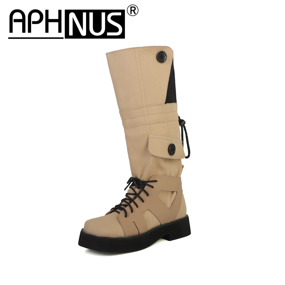 

Женские высокие сапоги выше колена APHNUS, высокие сапоги на среднем каблуке, женские сапоги, новинка 2023