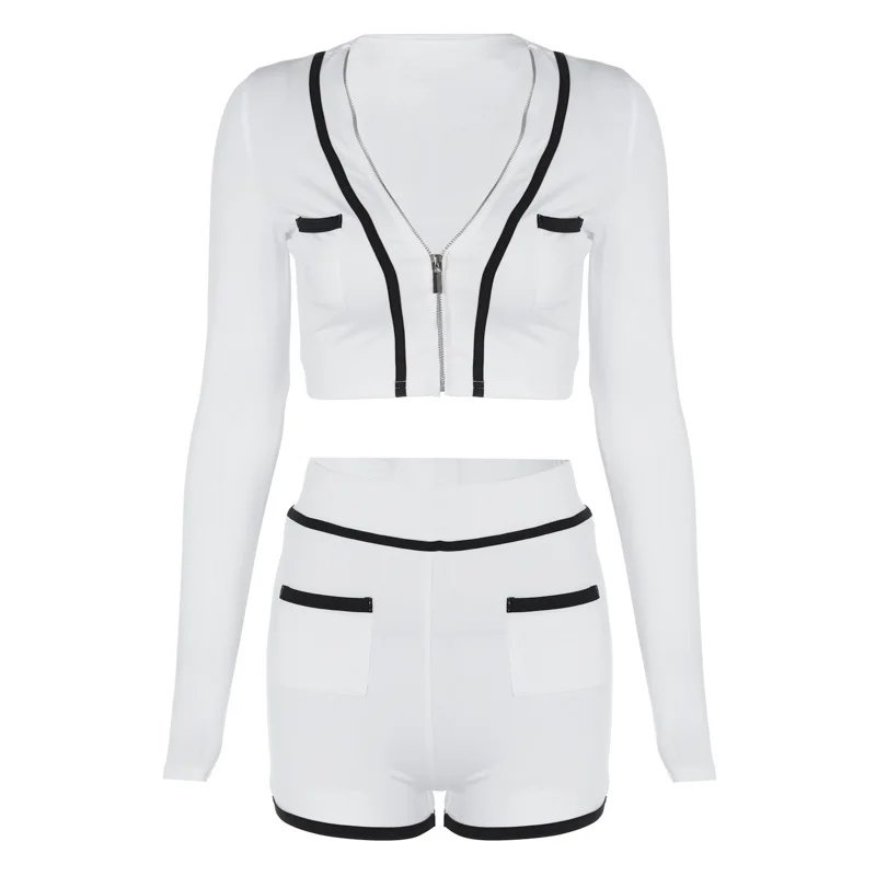 Elegant Fall 2 Piece Pants Sets Luxury Clothes Women 2023 Winter Fall Crop Tops Sexy Club Sports Two Piece Sets