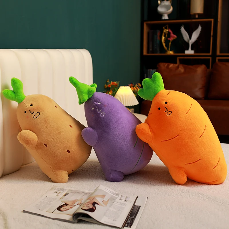 Kawaii Small Dish Series Mushroom Eggplant Garlic Plush Throw Pillow Cartoon Soft Kids Toys Bed Reading Cushion Sofa Home Decor new complete master series jlpt n1 reading comprehension подготовка к квалификационному экзамену по японскому языку jlpt n1 на отработку навыков