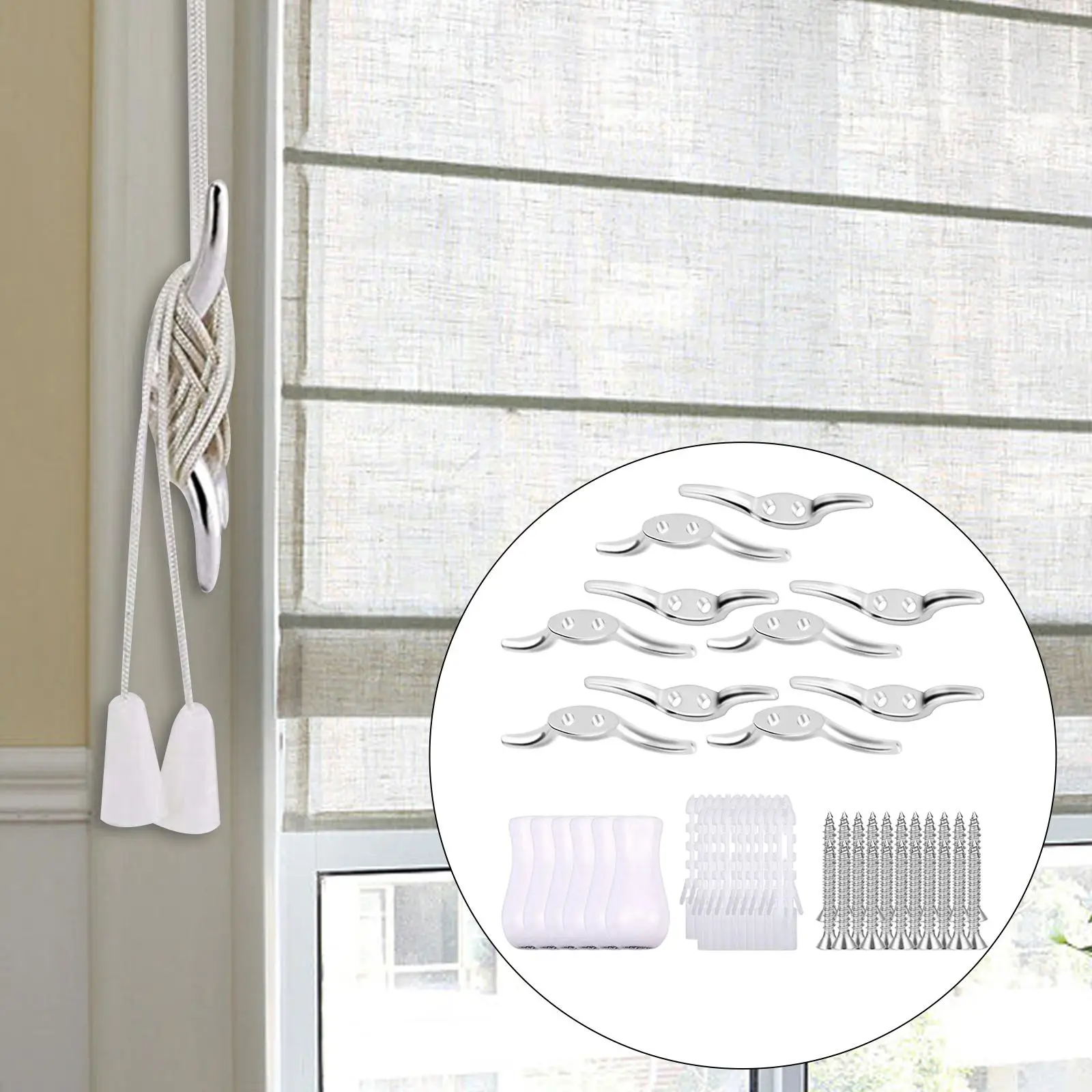 1 Set of Roman Shade Cord Cleats NonRusting Universal Hooks Rope Parts