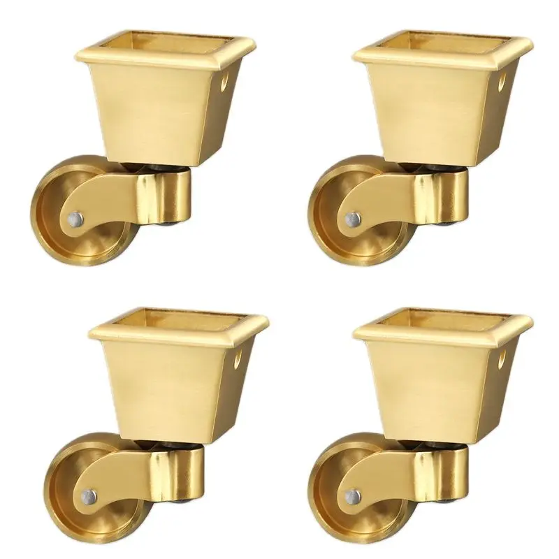 

High-end 4PCS 1.25'' Heavy Solid Brass Casters Wheels Table Chair Sofa Couch Bar Piano Furniture Rollers 360° Swivel Castors