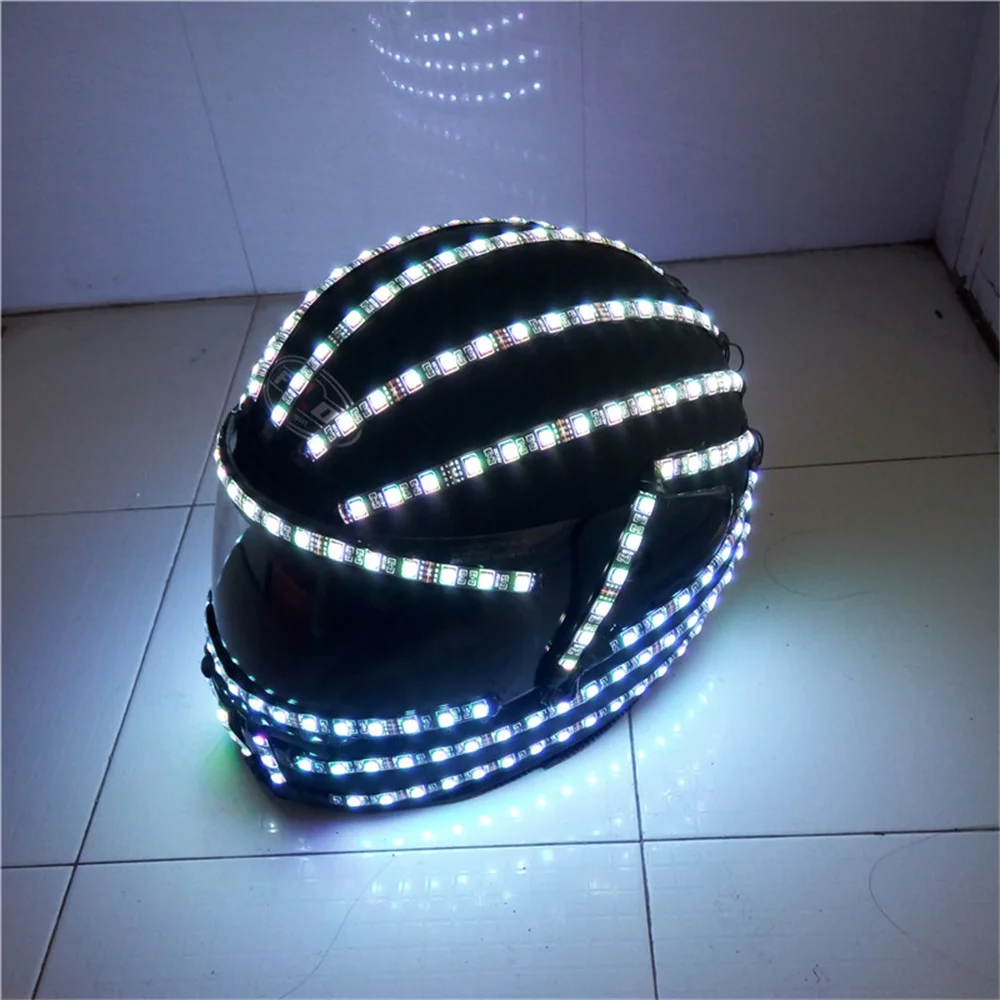 

Magicool RGB мотоцикл велосипед светодиодный робот шлем дистанционное управление мигающий светящийся ночной клуб бар Вечеринка танцевальный певец реквизит