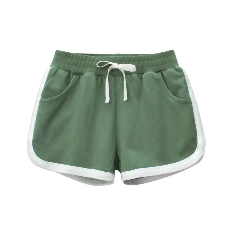 Summer Boys Girls Shorts Fashion Stretch Candy Color Kids Sports Short Mid Waist Casual Beach Short Children's Clothing 2-9 Year