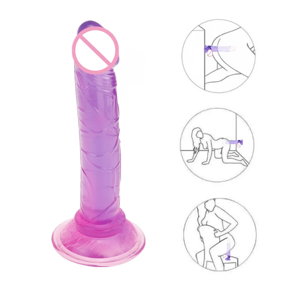 Jelly Transparent Crystal Realistic Penis Dildo Sex Dildosex Toys For Woman Adults 18 Masturbators Sexshop Dick Erotic Gift Shop