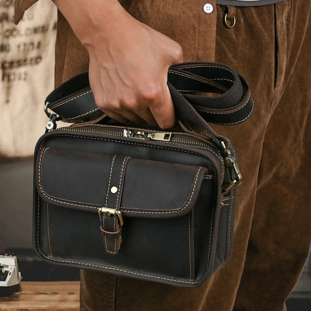 Leather Bags Men Shoulder Bag Vintage  Mens Purses Handbags Shoulder Bag -  Men's - Aliexpress