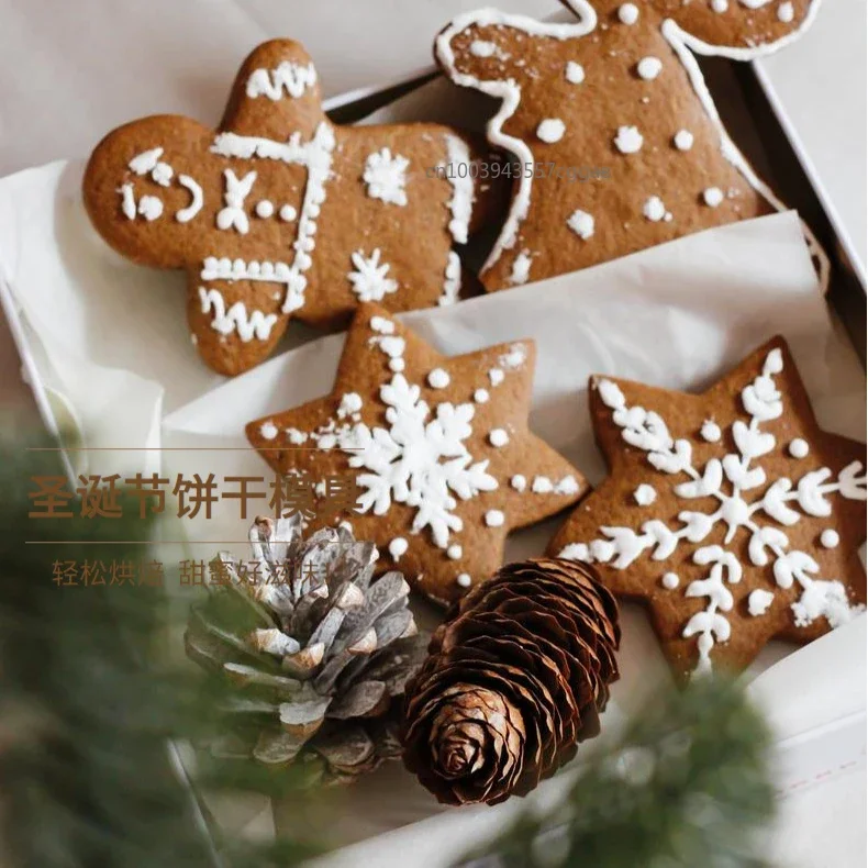 Christmas Cookie Cutter Gingerbread Xmas Tree Mold Christmas Cake Decoration Tool Navidad Gift DIY Baking Biscuit Mould 6Pcs/set