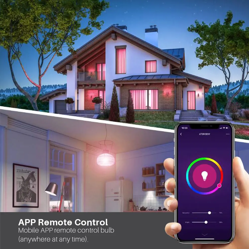 Tuya 스마트 전구 E27 WiFi 디밍 가능 LED 전구 Bluetooth/Zigbee RGBCW 100-240V 스마트 라이프 App 제어 지원 Alexa Google Hom