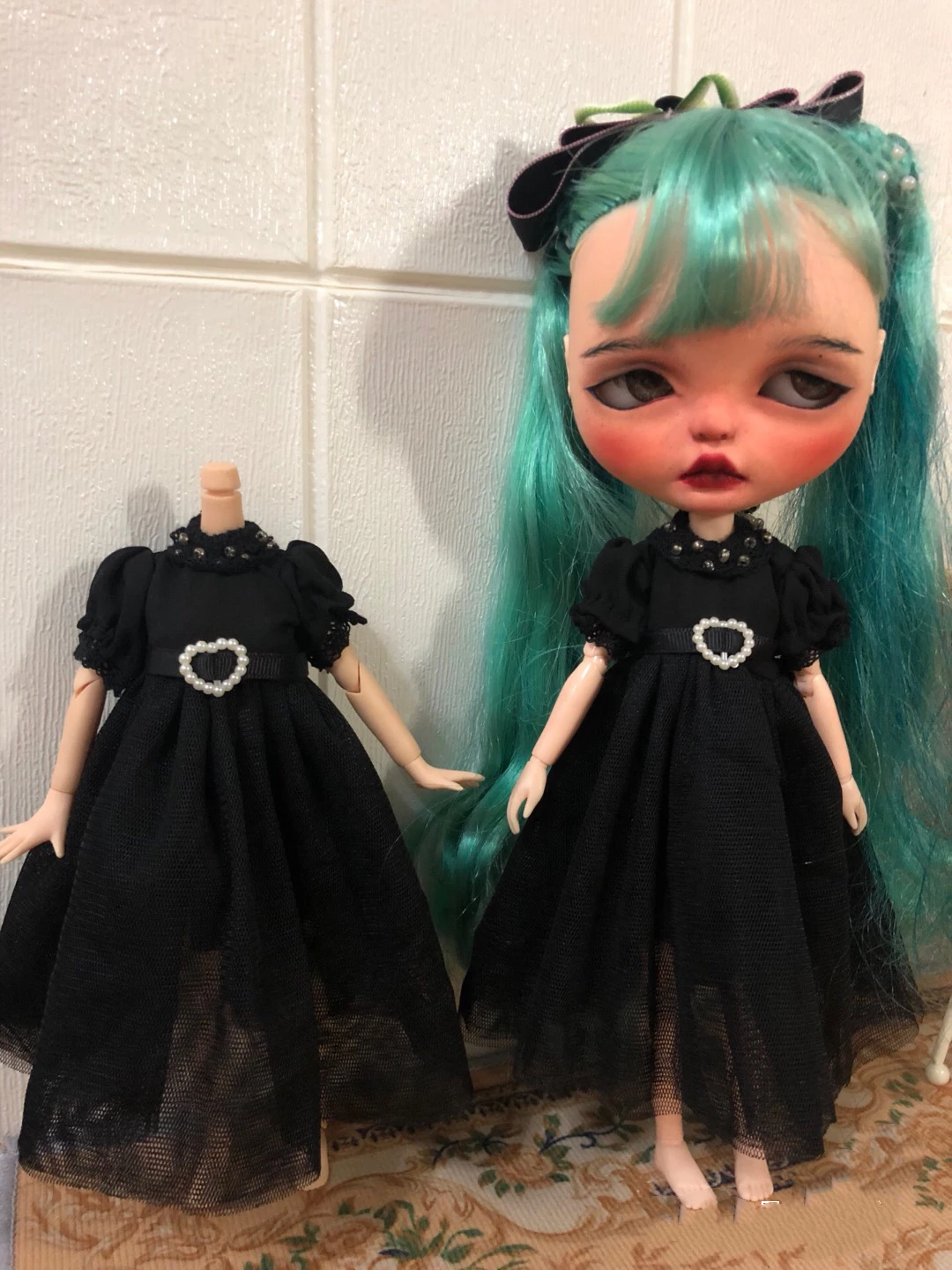 

BJD Blythe Clothes Black multi-layer yarn dress skirt 1/6 30cm Dolls (Fit for Pullip,Ob24, Licca)