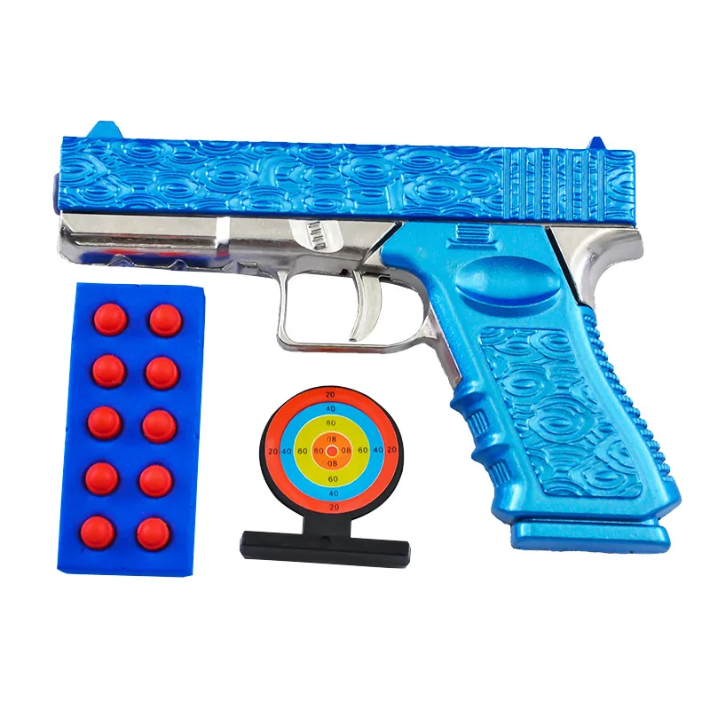 Mini Glock Toy Guns Pistol Soft Bullet 15cm Handgun Manual Alloy Guns