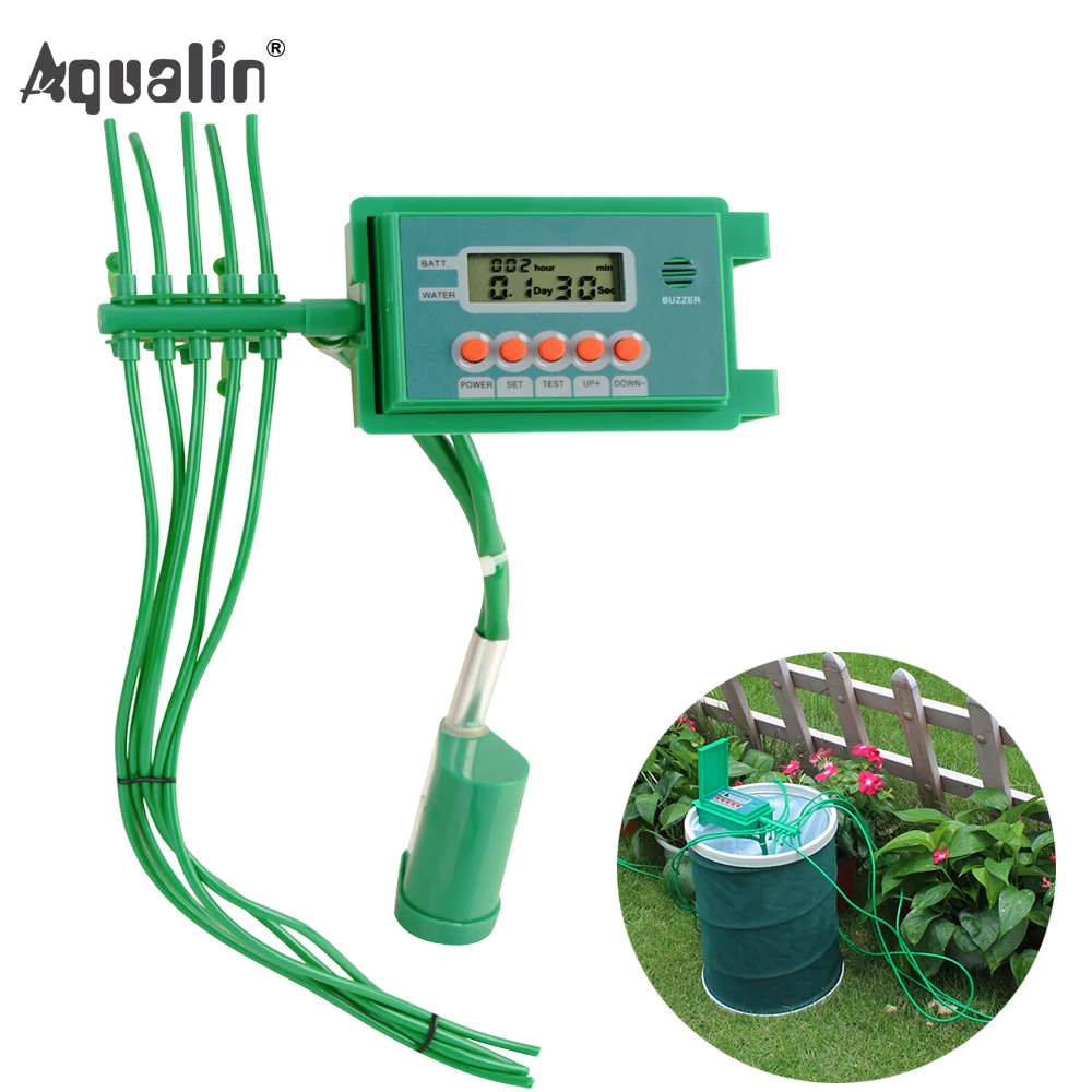 Garden Automatic Pump Drip Irrigation Watering Kits System Sprinkler with Smart Water Timer Controller for Bonsai, Plant #22018A