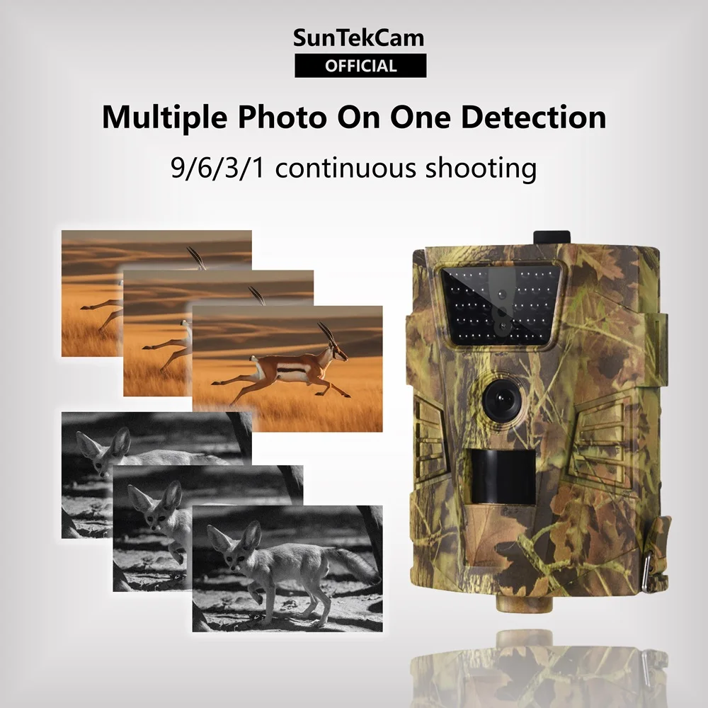 Hunting Trail Camera SunTekCam 1080P 30pcs Infrared LEDs 850nm IP65 Waterproof Photo Trap for Hunting Long Standby Time 14MP