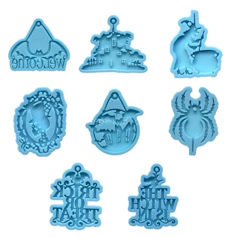 

Shiny Halloween Witch Keychain Silicone Epoxy Resin Mold DIY Keychain Pendant Jewelry for Luggage Tags Bag Accessories