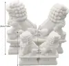 Pair of Peking Fu Foo Dogs Statues White Marble Jade Feng Shui Decor 11Cm/4.3In 5