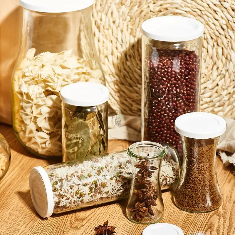  House We Glass Storage Jar Sed Container for Preserving Derts And Juices European Sle Kitchen Storage Cylinder