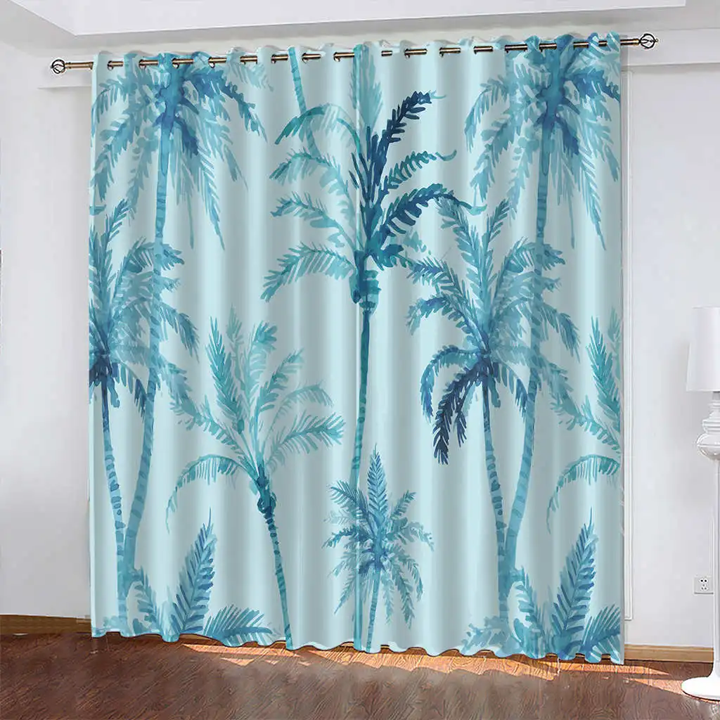 

Cartoon Floral Print Curtains Blackout Biparting Open Curtains for Children's Rooms Cortina De Sombra Home Decoration