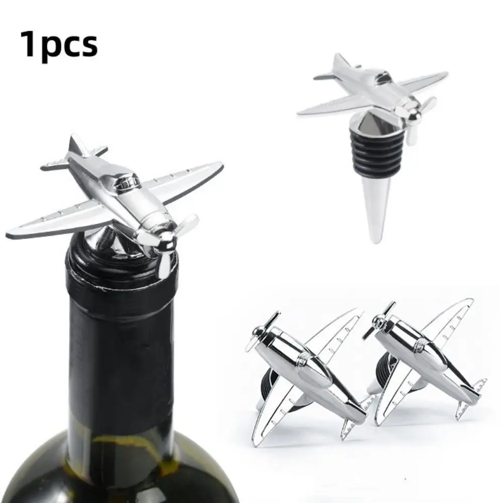 

Airplane Shaped Wine Corks Creative Wine Storage Reusable Vacumm Sealer 3D Metal Beer Bottle Saver Bars