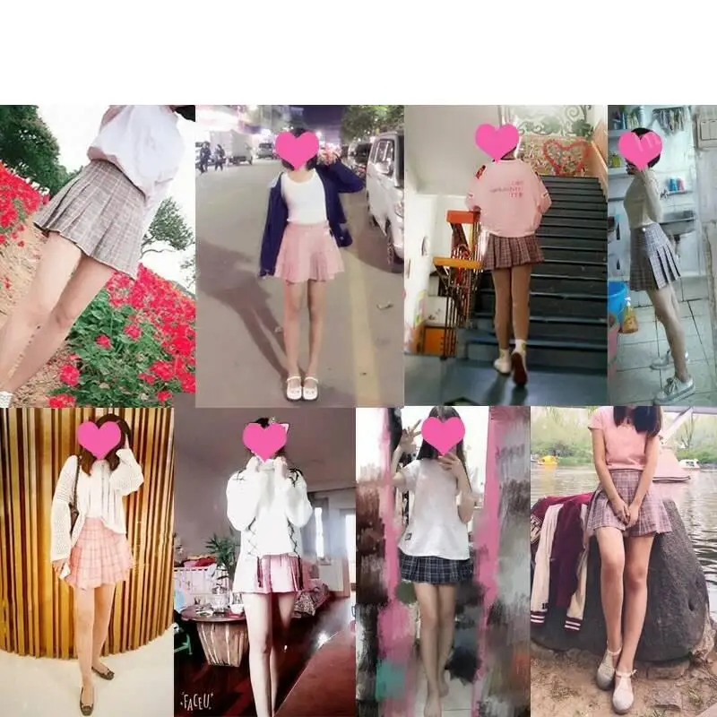 Pleated Skirt Female Student Korean Style Spring Summer Y2k New High Waist Slimming College Style A- Line Pink Plaid Skirt Women 4