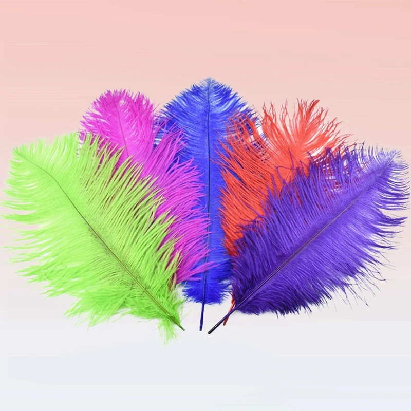 10 Stück/Set Straußenfedern zur Dekoration 35-40CM 14-16" Große Weiße Hochzeitsaccessoires Tischdekorationen Dekor – Detail 3