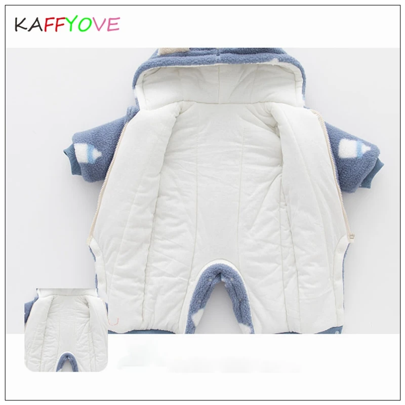 Winter Baby Coat Hooded Thick 100% Cotton Warm Infant 0-12m Birthday Xmas Kids Jumpsuit Romper Boy Girl Overalls Toddler Coats