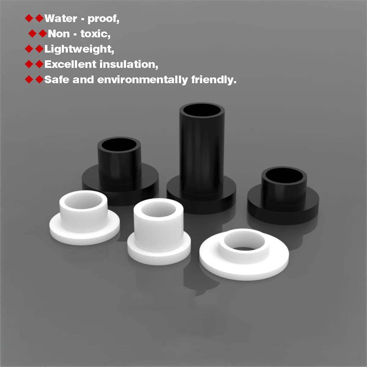T-Shaped Nylon Washer / Plastic Concave Convex Step Washer Insulating Bush