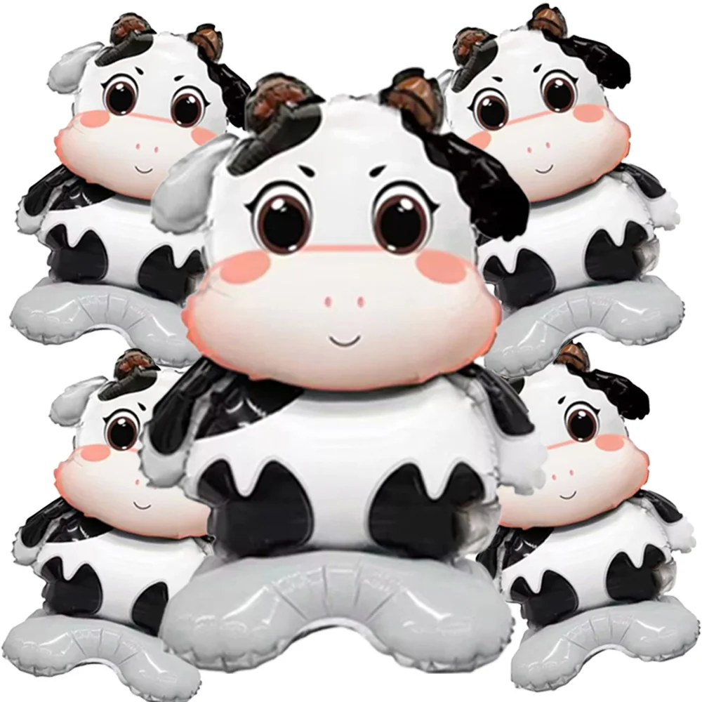 

6Pcs Farm Animal Cow Theme 4D Cow Foil Balloon Birthday Party Baby Shower Happy Birthday Decorations Supplies Kids Gifts