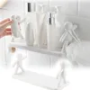 Cosmetic Toilet Organizer Home Kitchen PP Plastic Rack Self-adhesive Shampoo Shelves Shower Towel Rack for Bathroom Kitchen Room 1