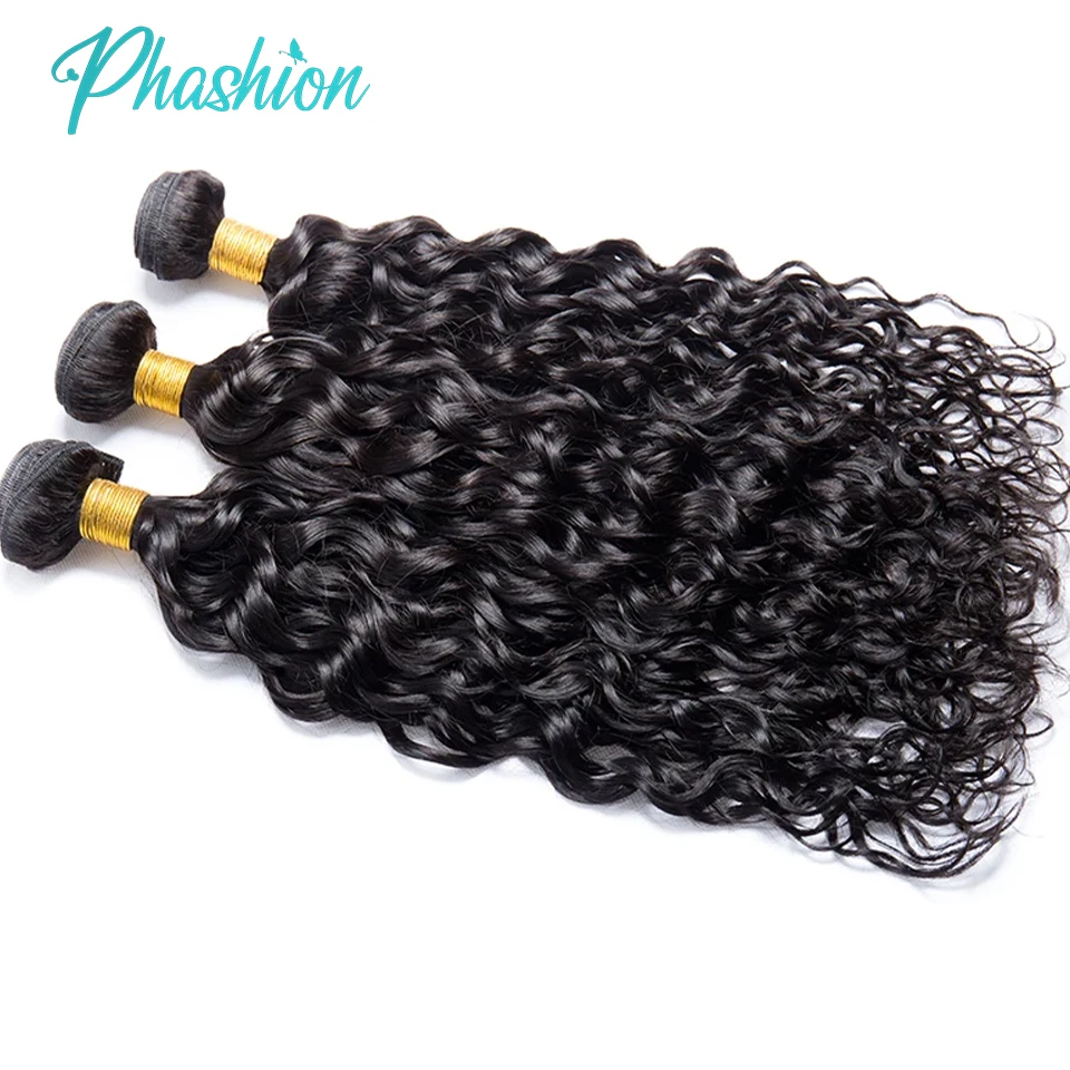 Human Hair Extensions Phashion Water Human Hair Bundles 1/3 Pcs/Lot 30 32 Inch Remy Hair Extensions Black Women Brazilian Weave 10A