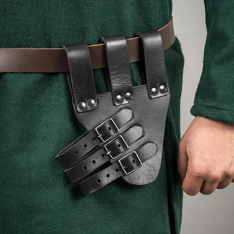 Vintage Leather Sword Set Medieval Viking Sword Belt Sheath Adjustable Scabbard Holder Warrior Knight Cosplay Accessory Halloween Costume Prop Sword Holder Sheath