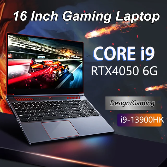 16Inch Gaming Laptop Computer Notebook RTX4050 6G Intel Core i9-13900HK Windows11 RAM Max 64GB DDR5 1
