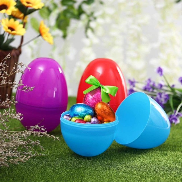 12PCS Easter Plastic DIY Decoration For Easter Eggs Hunting Game Easter Gift Stuffer Easter Party 6Cm (Assorted Colors) 6