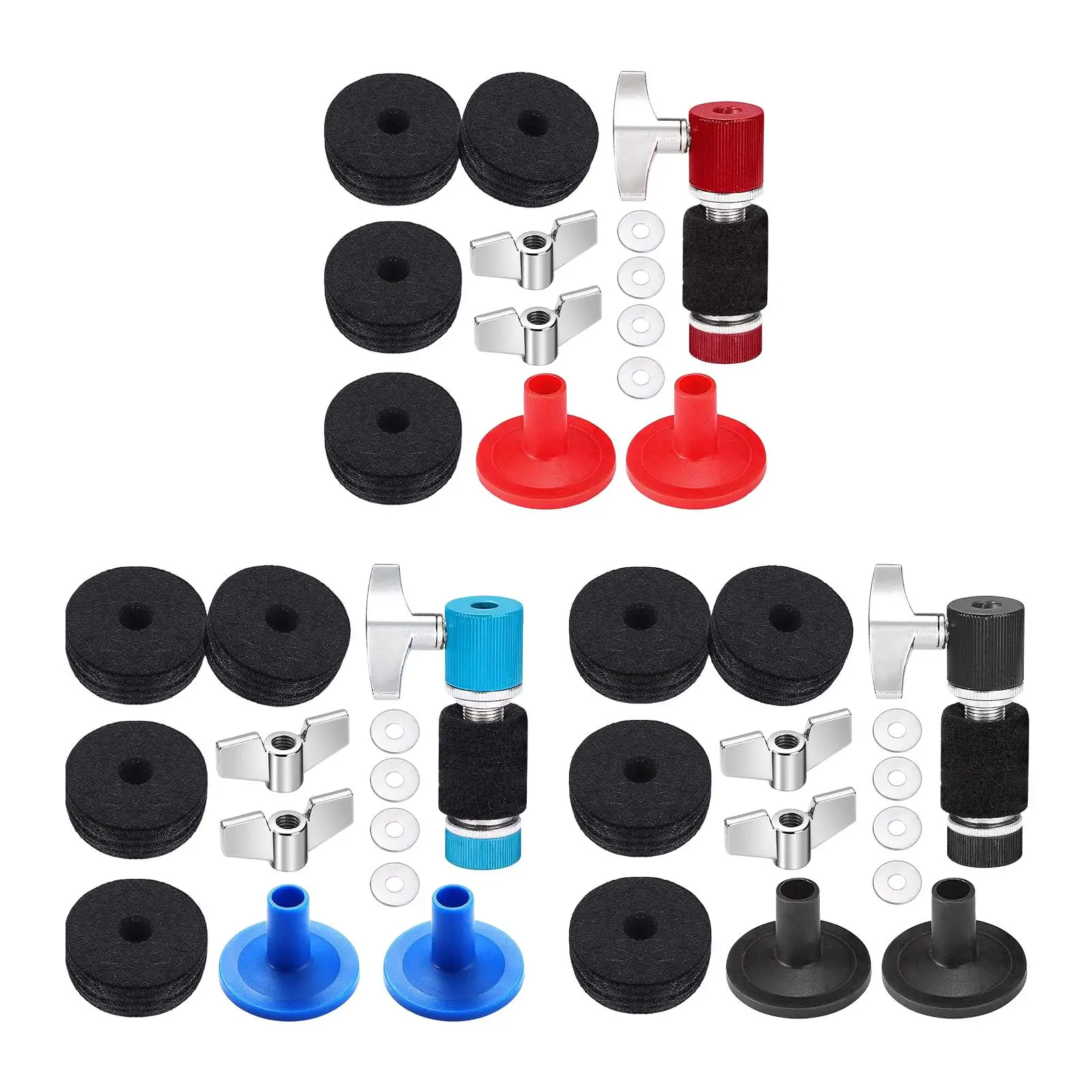 

Набор фетровых тарелок 13x, аксессуары для перкуссионных инструментов с крыльчатыми гайками, Сменные аксессуары для тарелок, фетровая чашка сцепления высокой шляпы