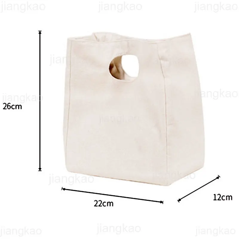 French Print Pattern Cooler Lunch Bag Portable Insulated Canvas Bento Tote Thermal School Picnic Food Storage Pouch Teacher Gift
